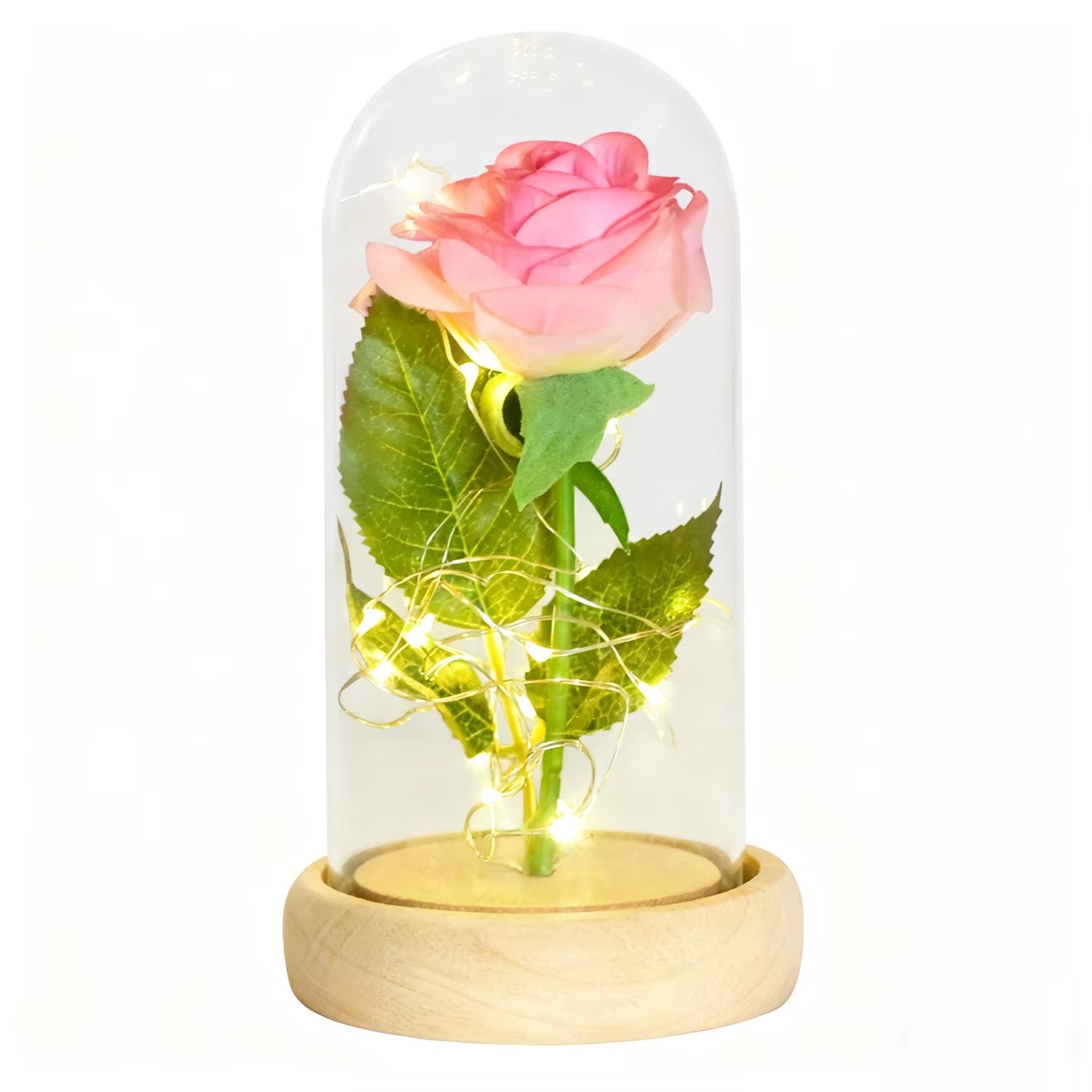 Gifts for Her Beauty and the Beast Eternal Rose in Glass Dome Artificial Forever Flower LED Light Mothers Day Gifts for Women
